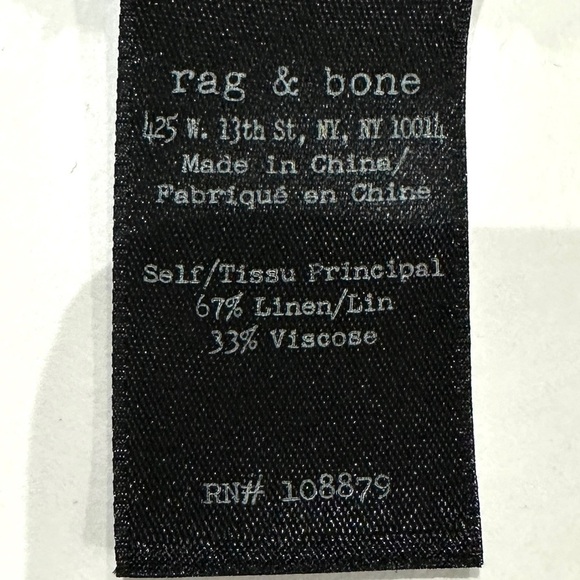 Rag & Bone Skye Linen Pullover In Navy - Picture 7 of 8